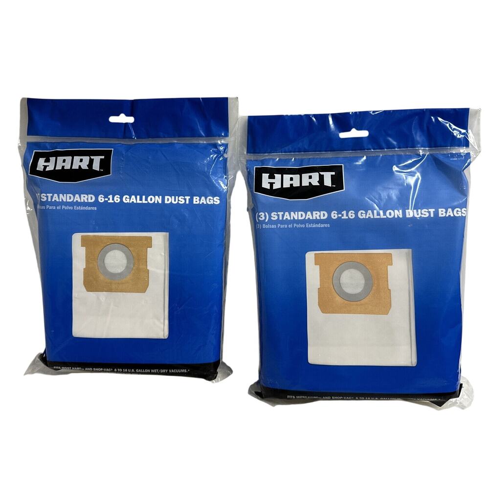 HART 6 to 16 Gallon Standard Dust Bag 3 pack VDBM 3701 Wet Dry Vac Lot of 2